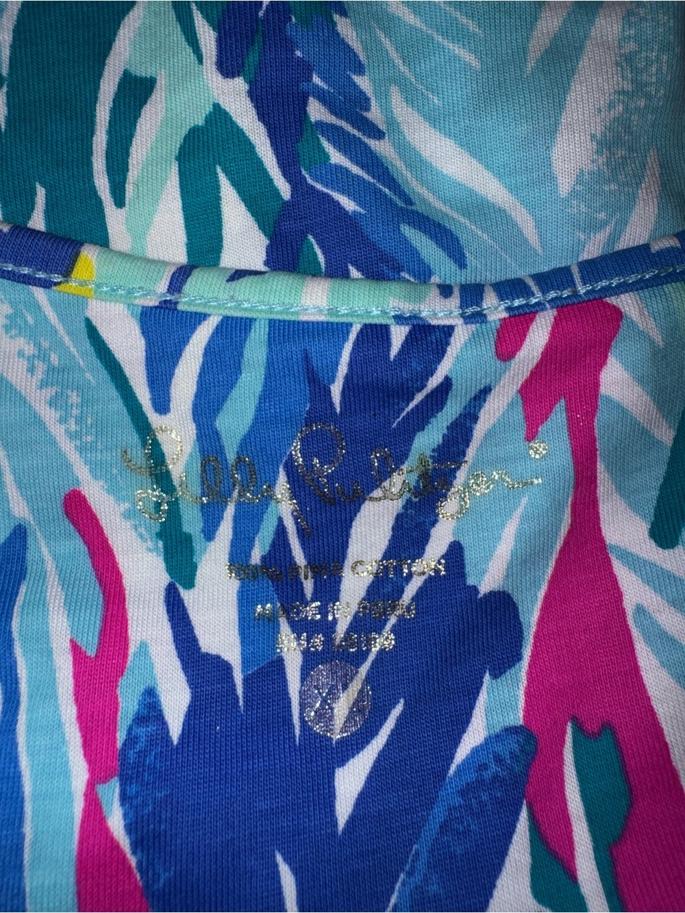 Lilly Pulitzer Blythe Light As a Feather Tank Swing Dress XL Blue Sleeveless - Picture 5 of 6